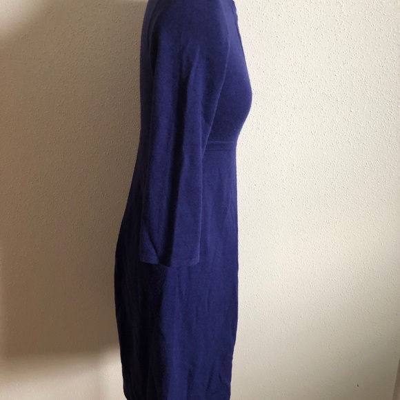 J Crew Sweater Dress Size XS, Blue V-neck - Picture 4 of 6